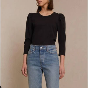 A.L.C. Charlotte Puff Sleeve Top in Black